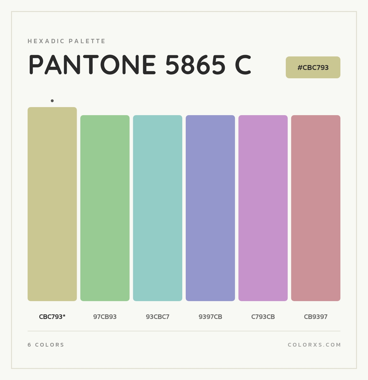 PANTONE 5865 C - Hexadic Color Palette