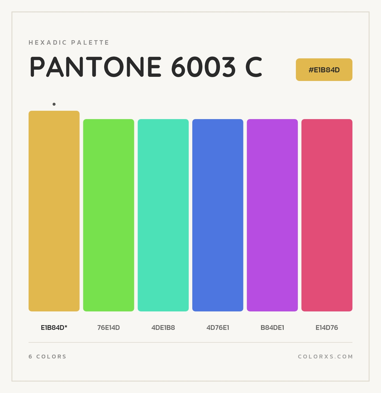 PANTONE 6003 C - Hexadic Color Palette