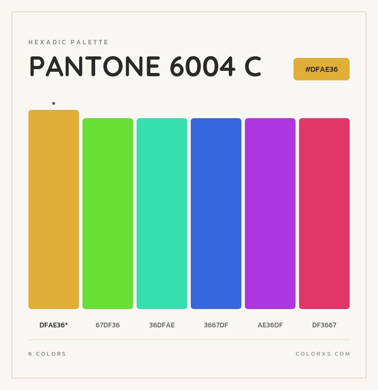 PANTONE 6004 C - Hexadic Color Palette