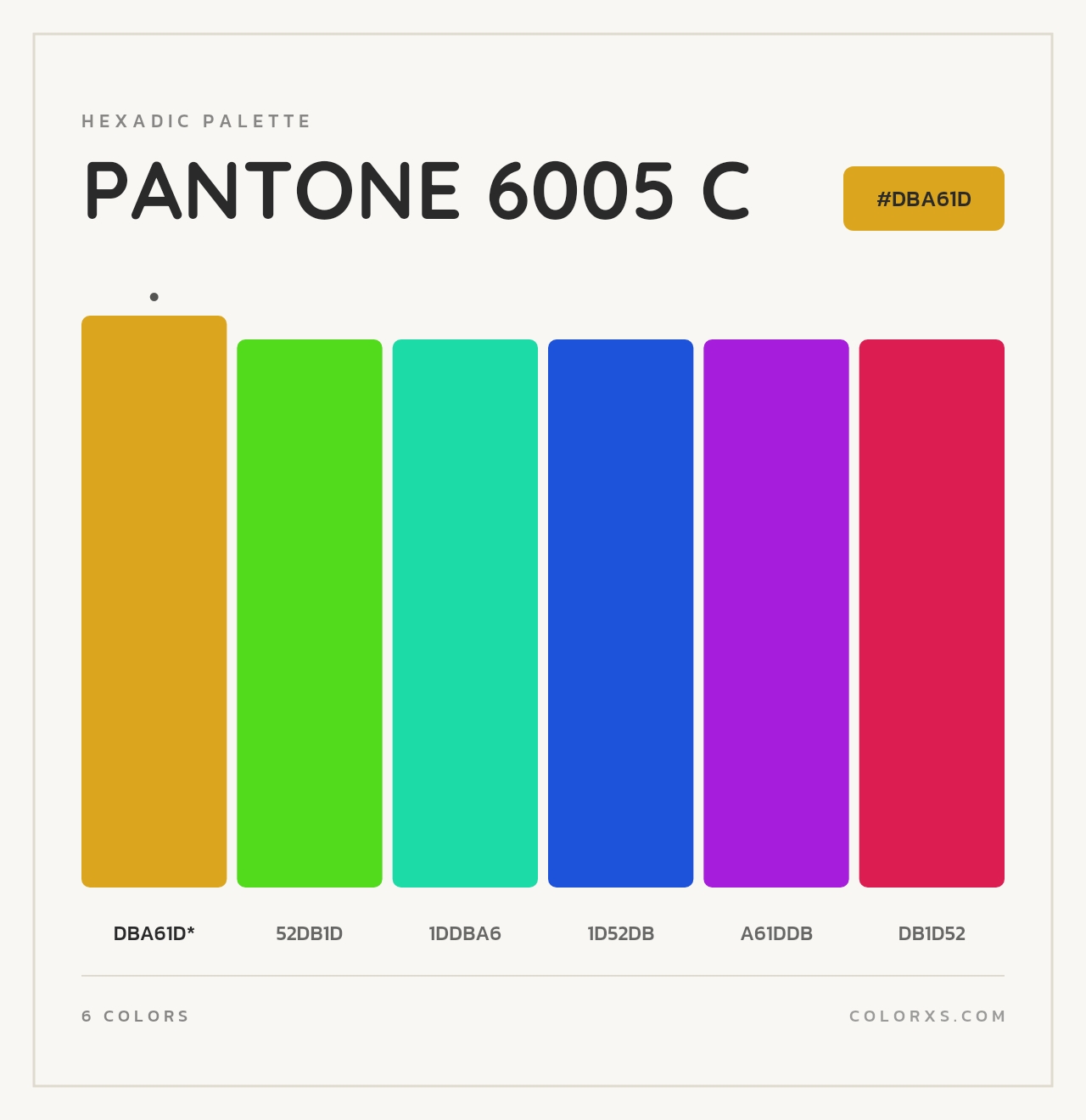 PANTONE 6005 C - Hexadic Color Palette