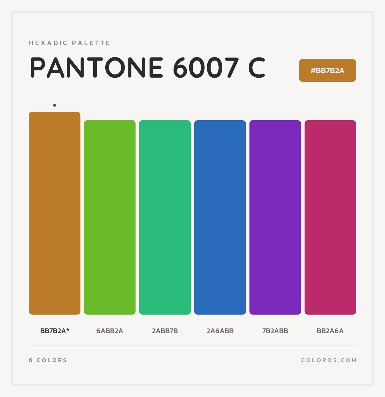 PANTONE 6007 C - Hexadic Color Palette