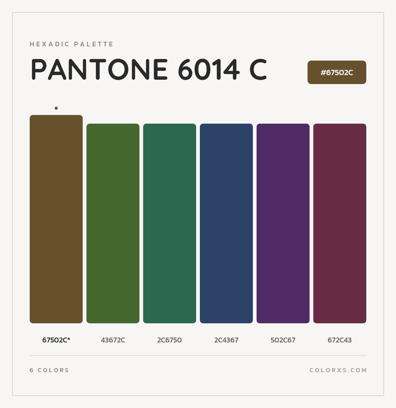 PANTONE 6014 C - Hexadic Color Palette