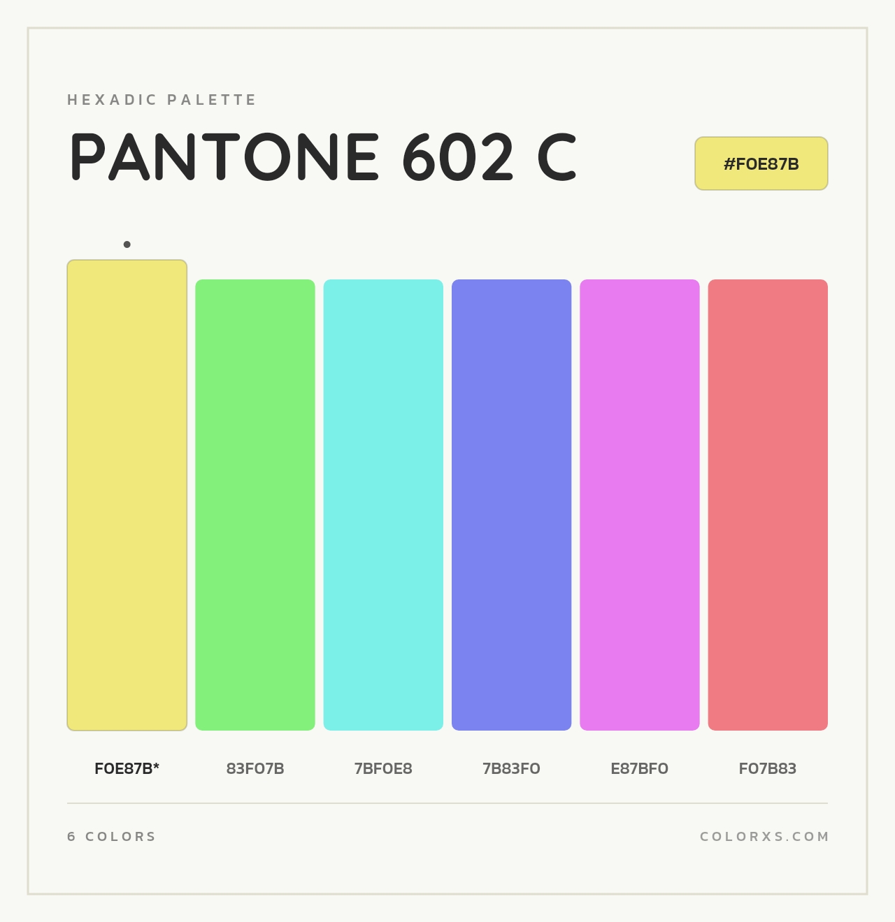 PANTONE 602 C - Hexadic Color Palette