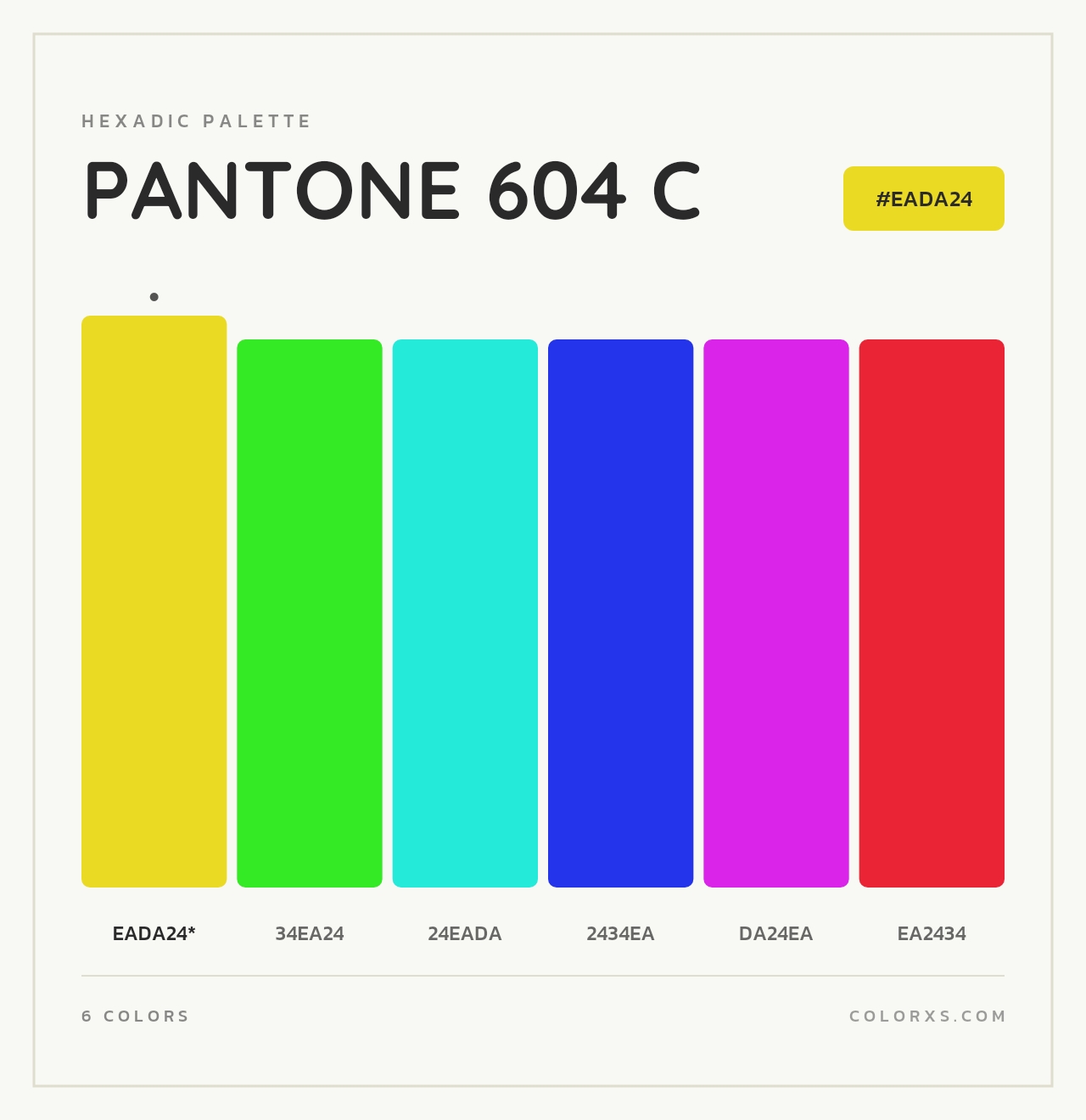 PANTONE 604 C - Hexadic Color Palette