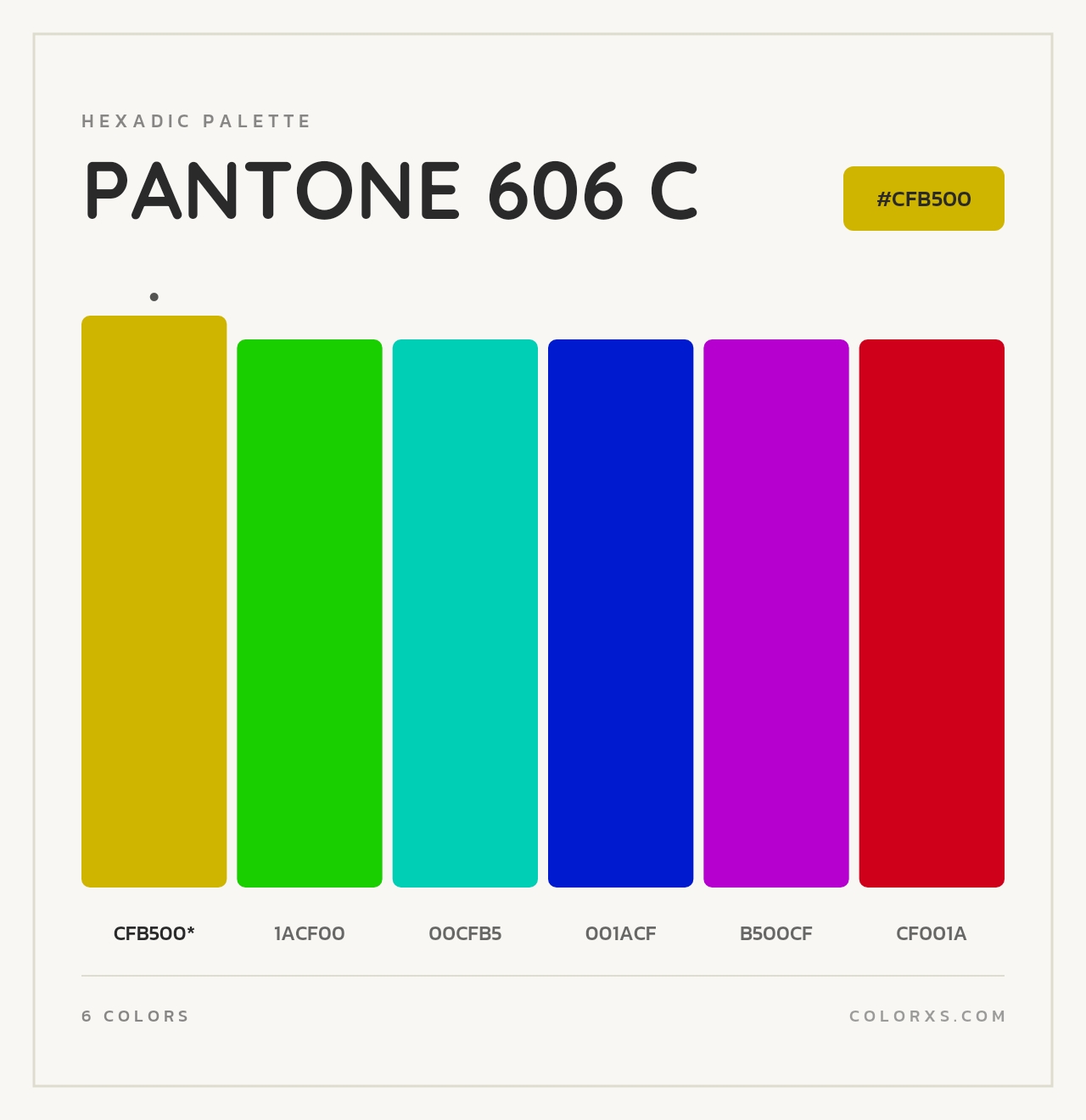PANTONE 606 C - Hexadic Color Palette