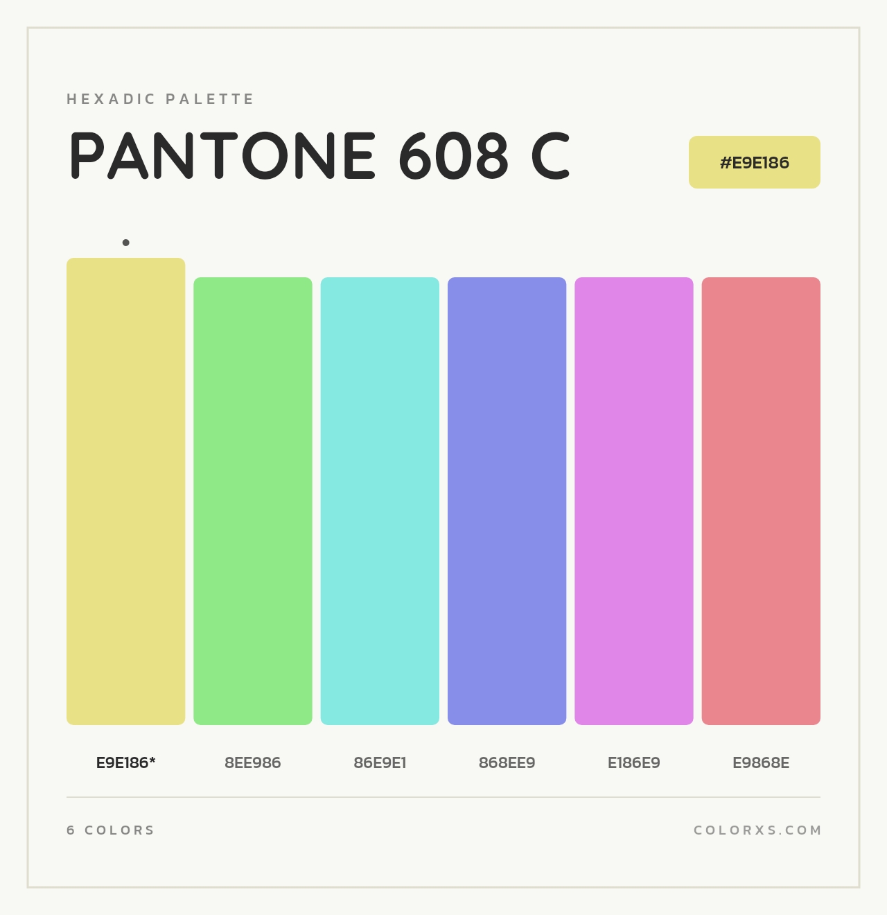 PANTONE 608 C - Hexadic Color Palette