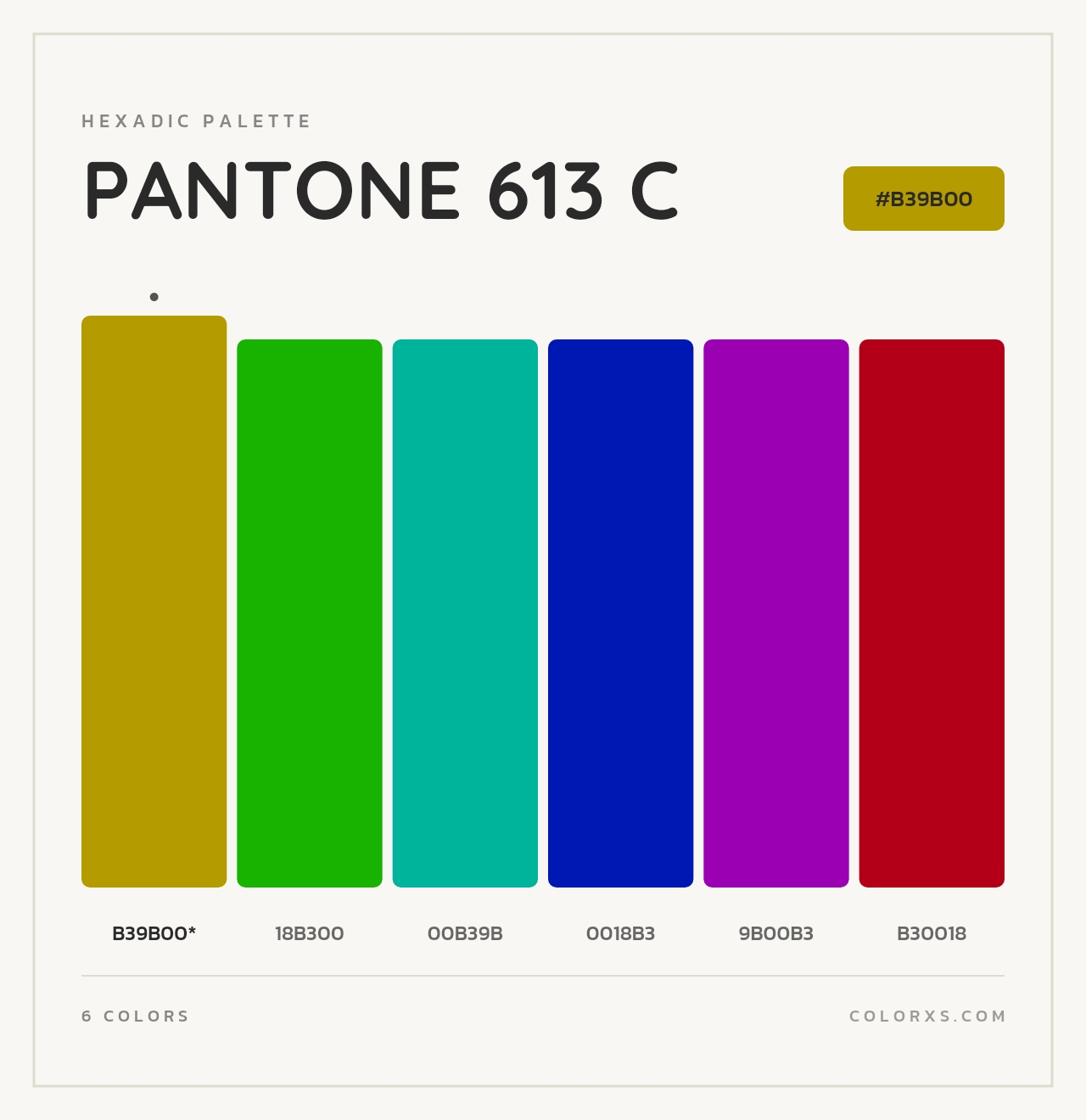 PANTONE 613 C - Hexadic Color Palette