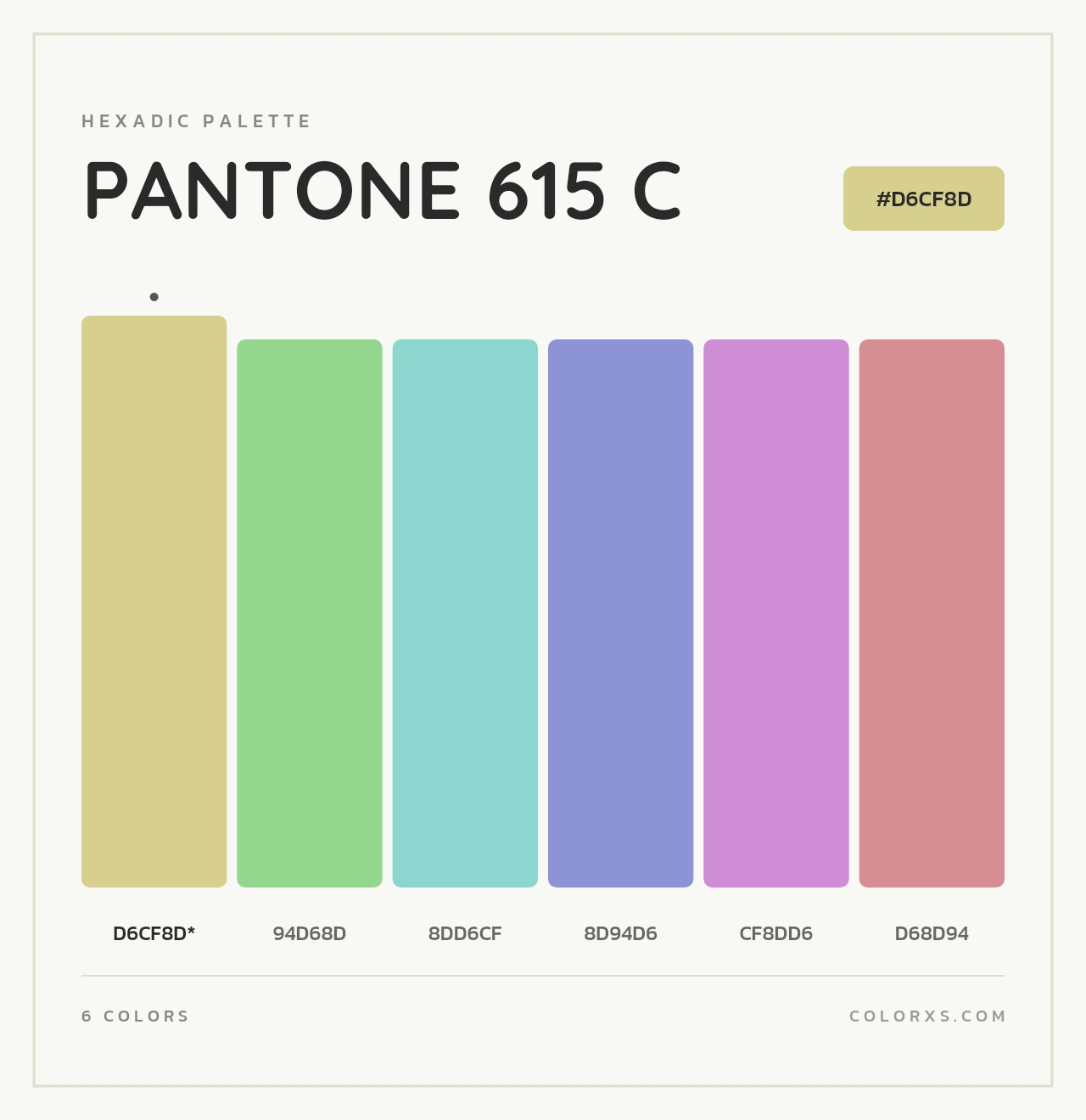 PANTONE 615 C - Hexadic Color Palette