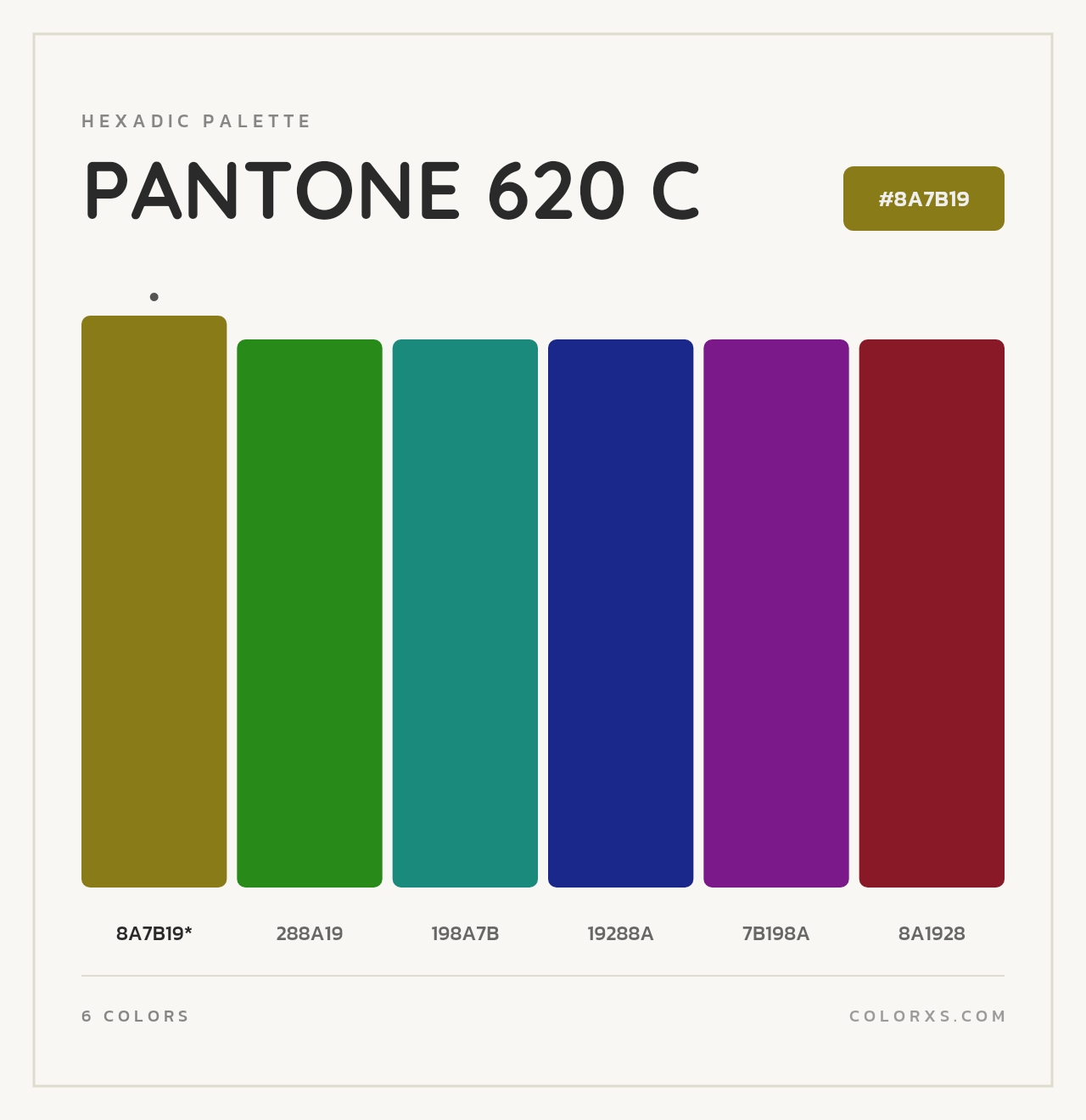 PANTONE 620 C - Hexadic Color Palette