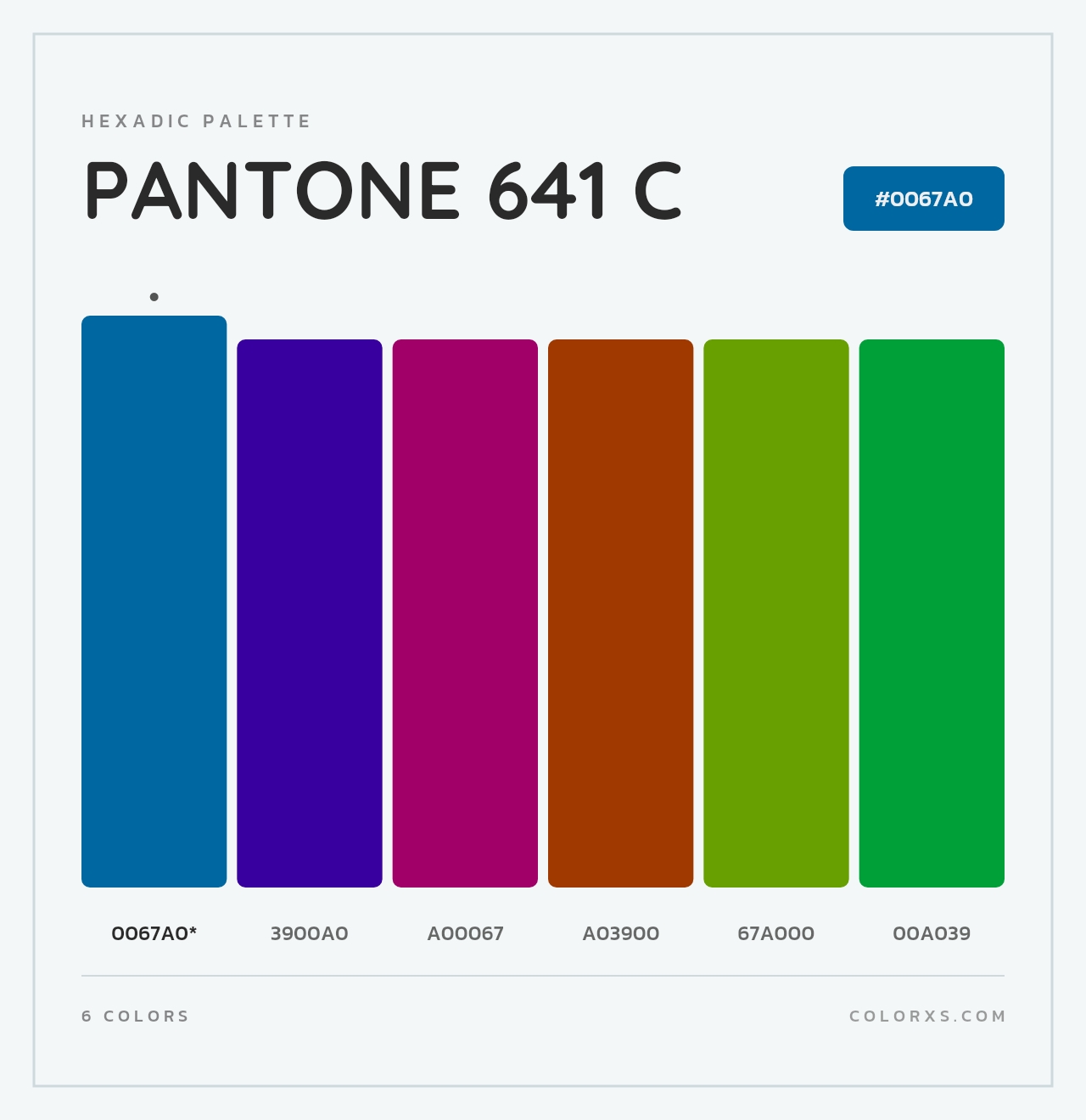 PANTONE 641 C - Hexadic Color Palette