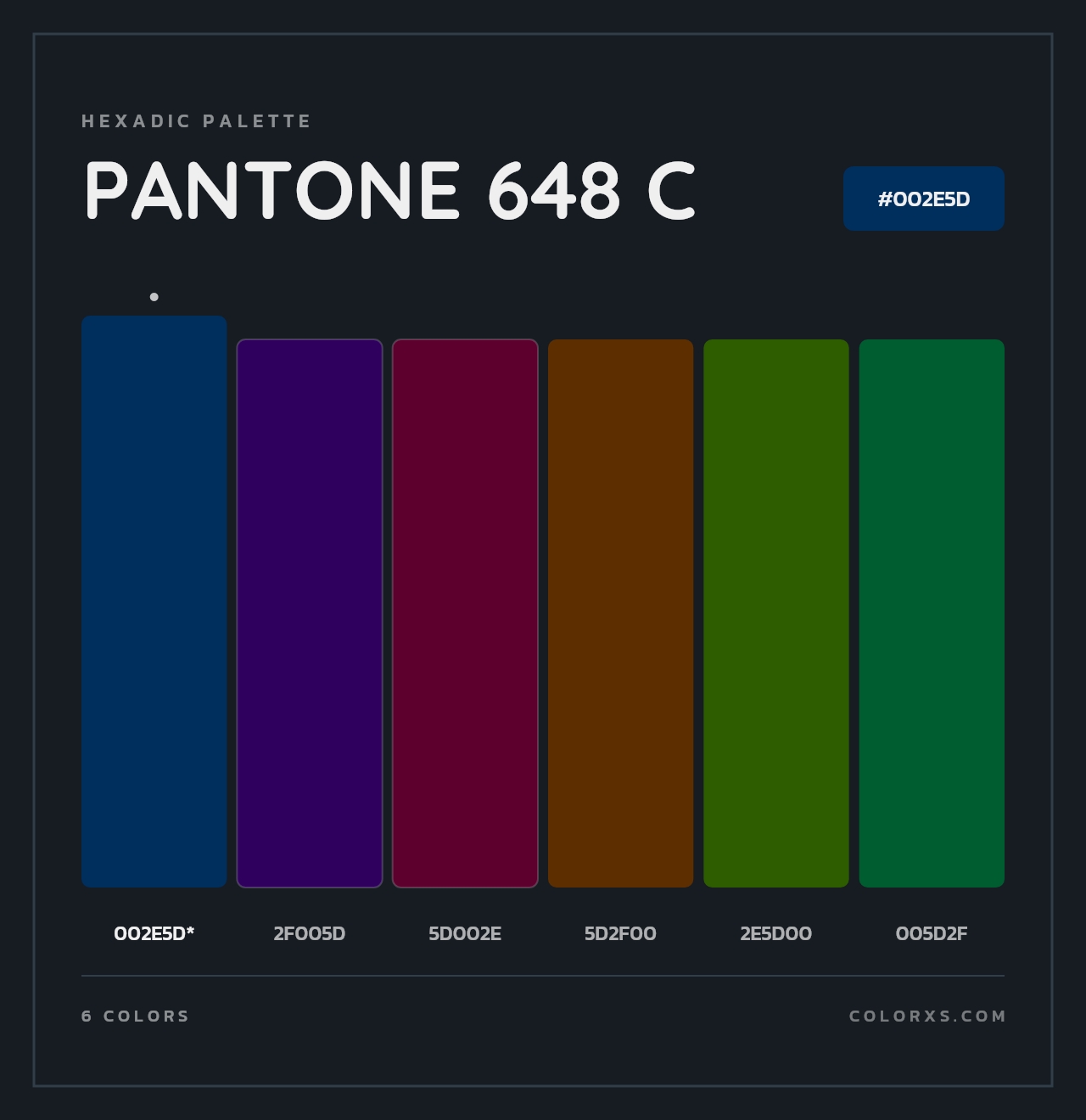 PANTONE 648 C - Hexadic Color Palette