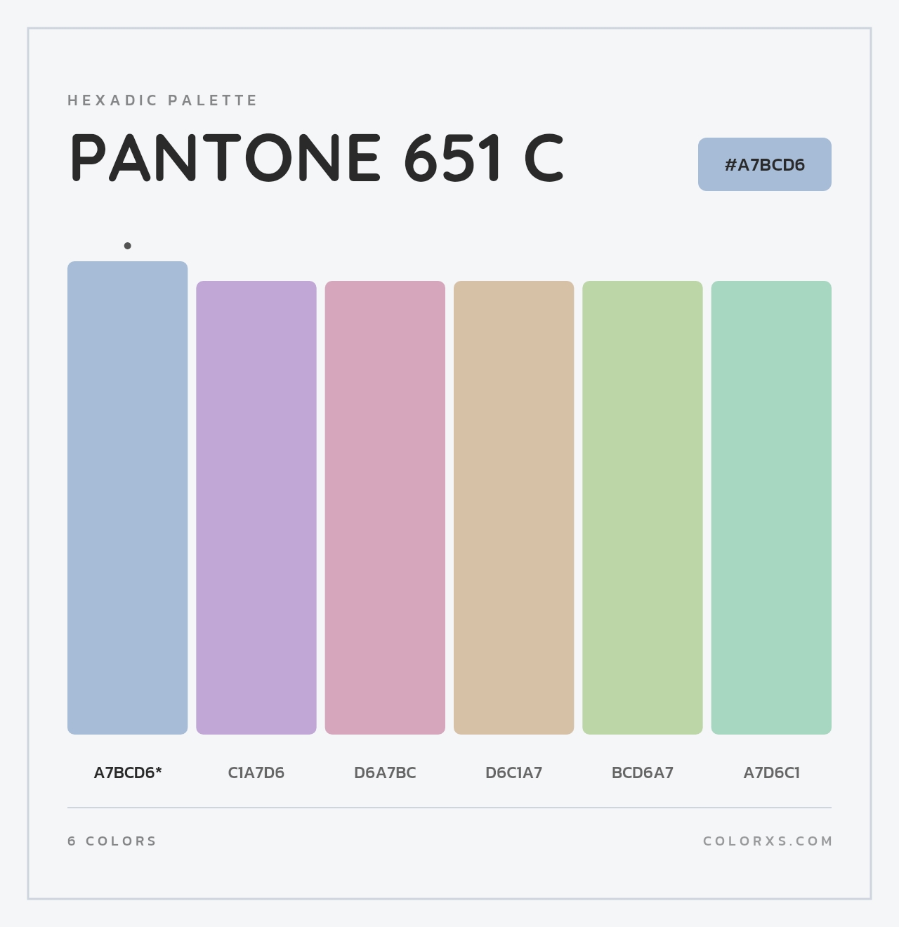 PANTONE 651 C - Hexadic Color Palette