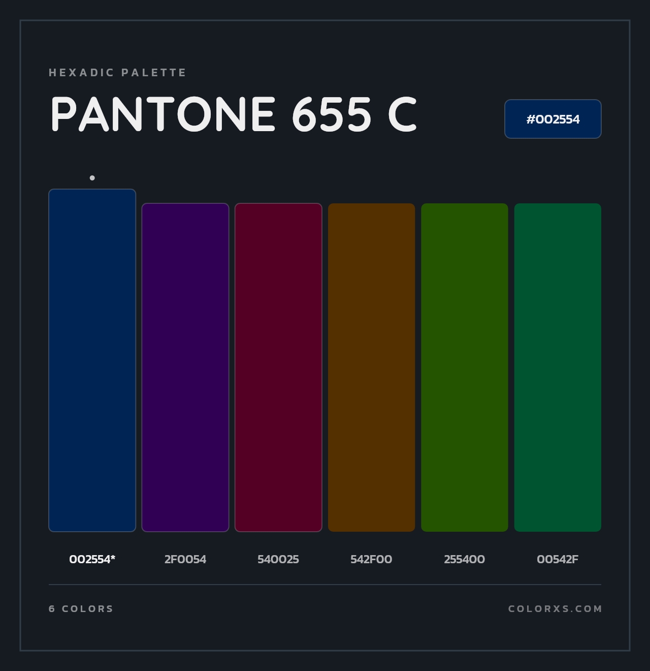 PANTONE 655 C - Hexadic Color Palette