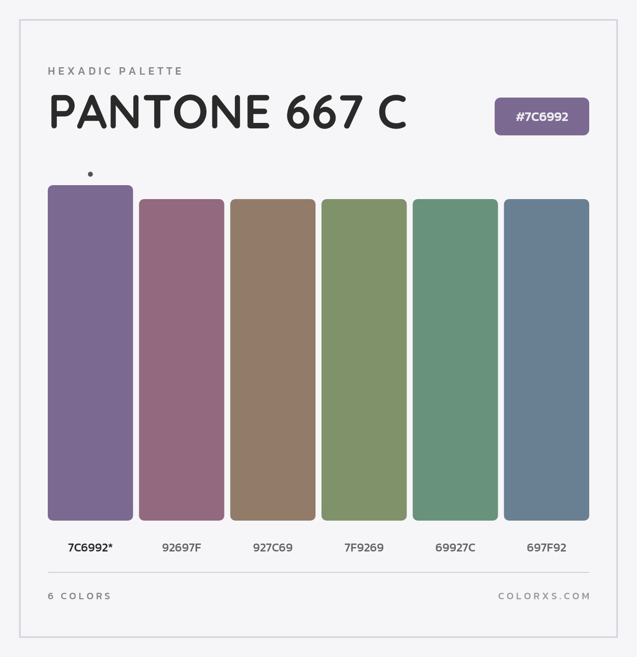 PANTONE 667 C - Hexadic Color Palette