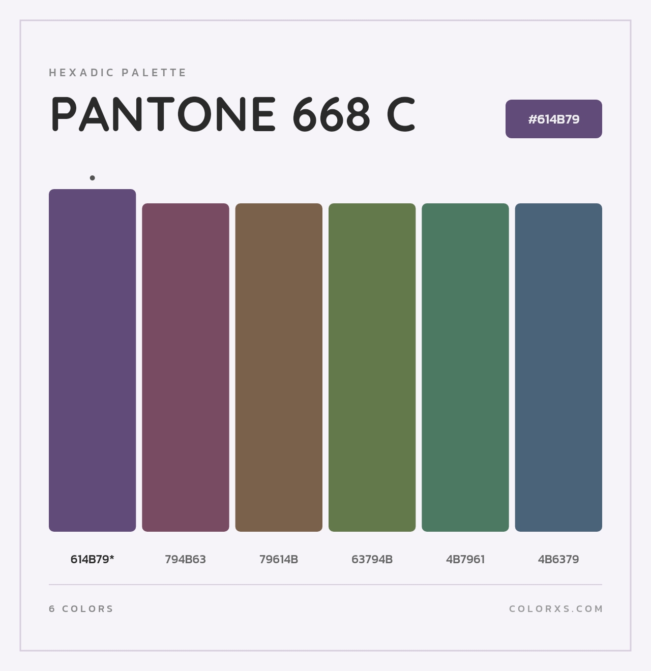 PANTONE 668 C - Hexadic Color Palette