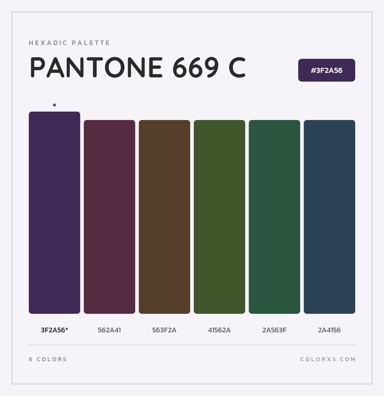 PANTONE 669 C - Hexadic Color Palette