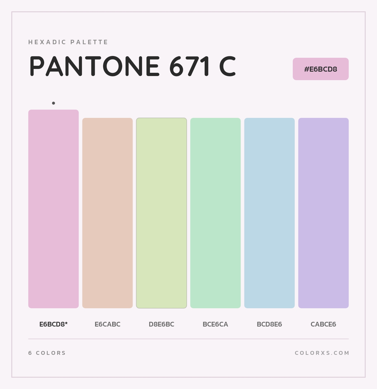PANTONE 671 C - Hexadic Color Palette