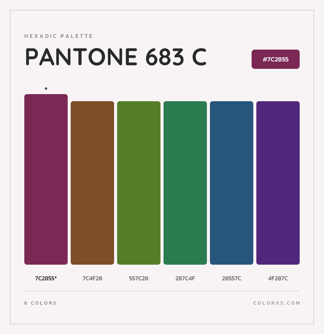 PANTONE 683 C - Hexadic Color Palette