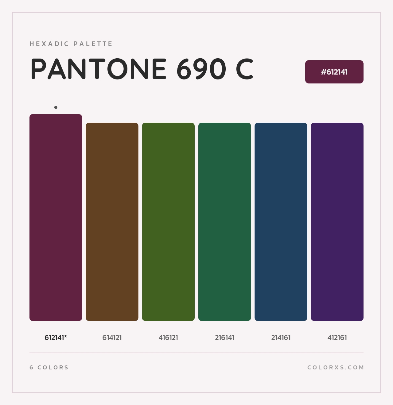 PANTONE 690 C - Hexadic Color Palette