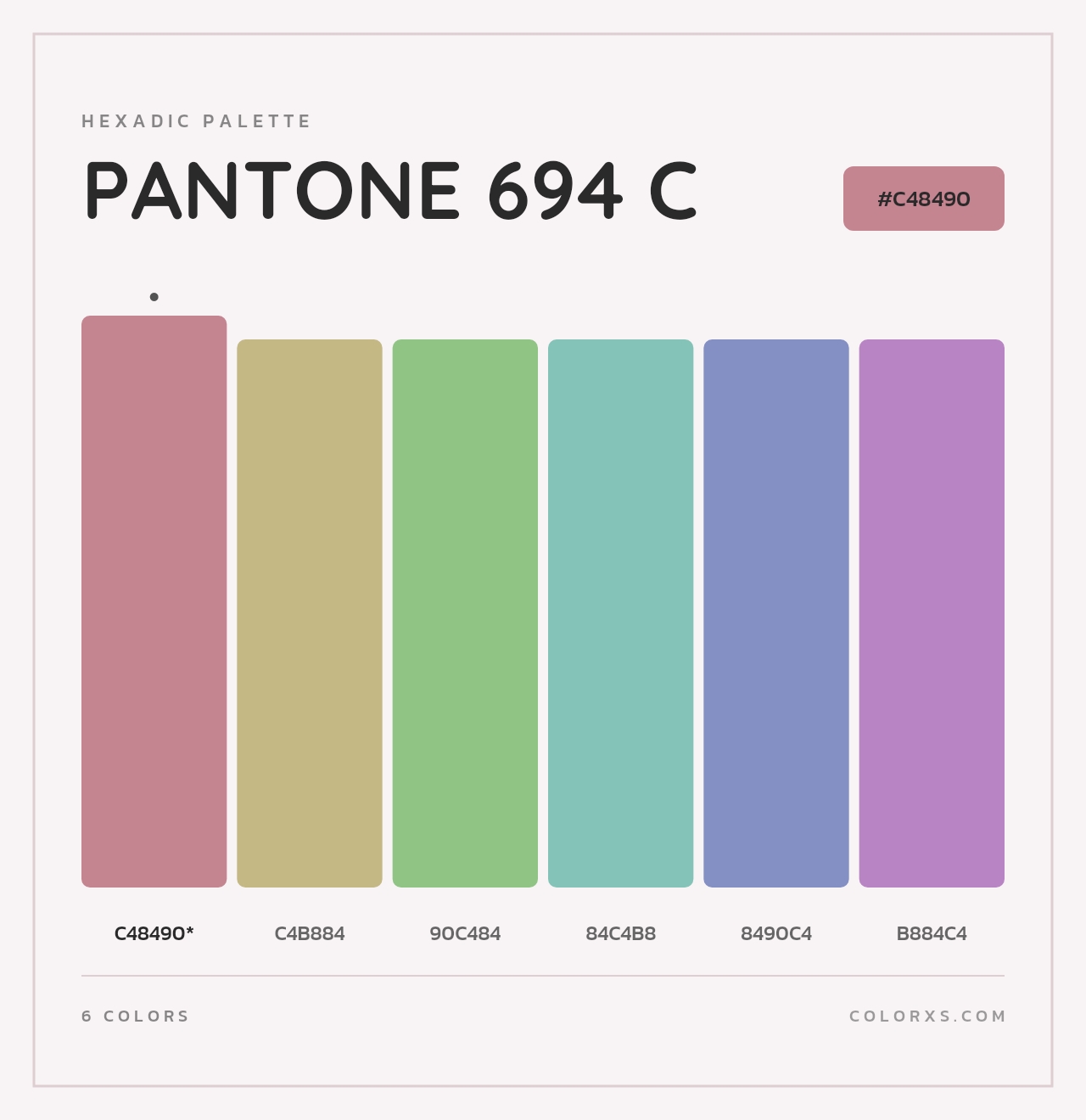PANTONE 694 C - Hexadic Color Palette