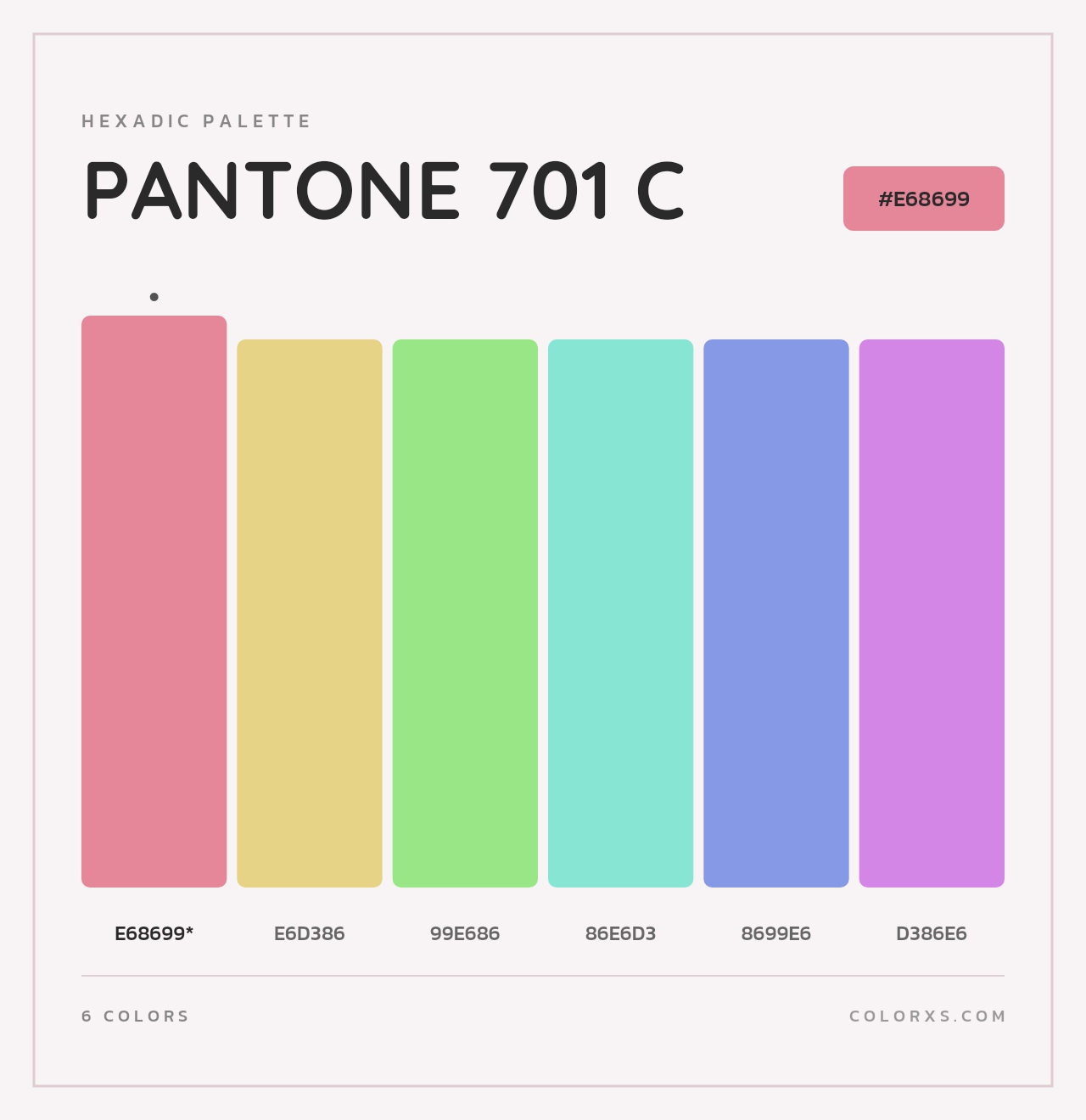 PANTONE 701 C - Hexadic Color Palette