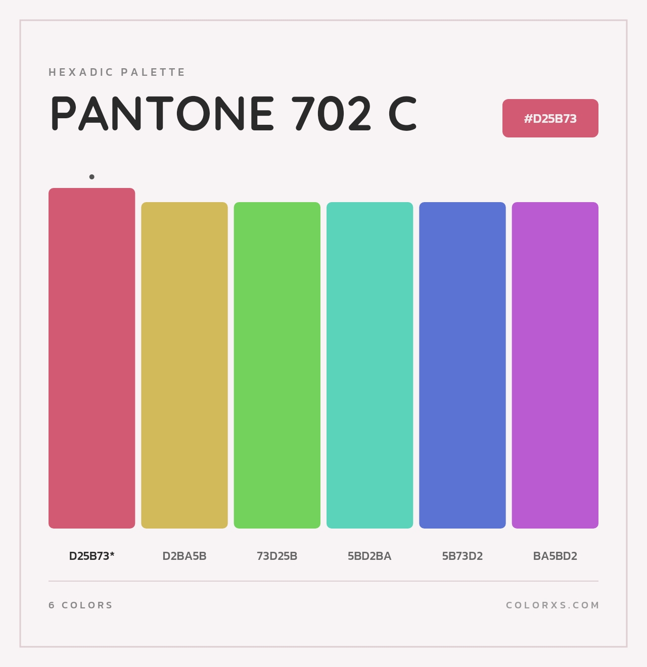 PANTONE 702 C - Hexadic Color Palette