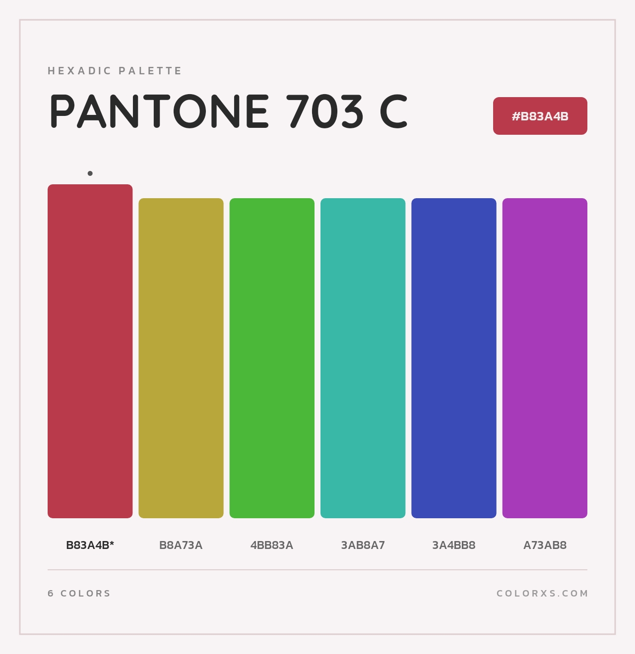 PANTONE 703 C - Hexadic Color Palette