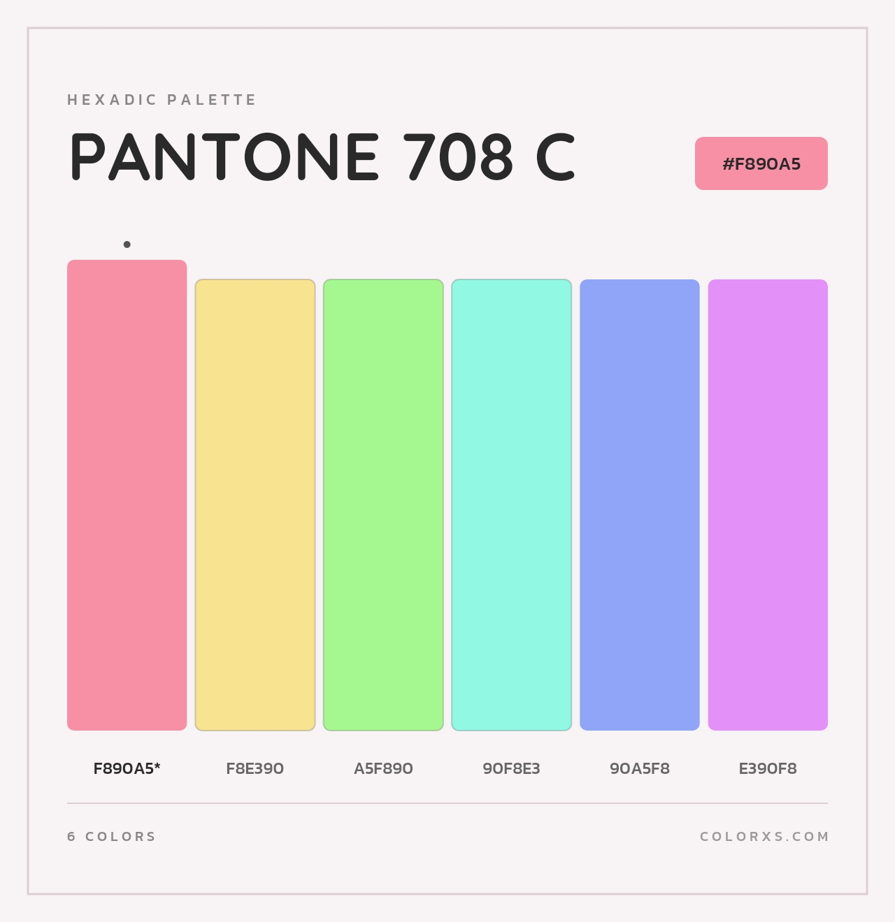 PANTONE 708 C - Hexadic Color Palette