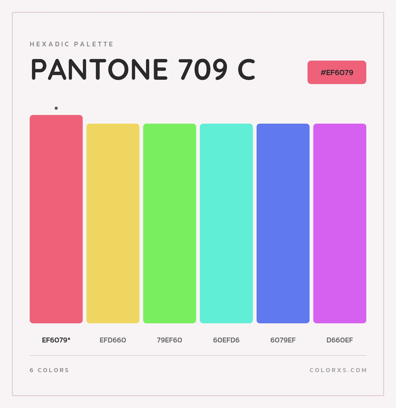 PANTONE 709 C - Hexadic Color Palette