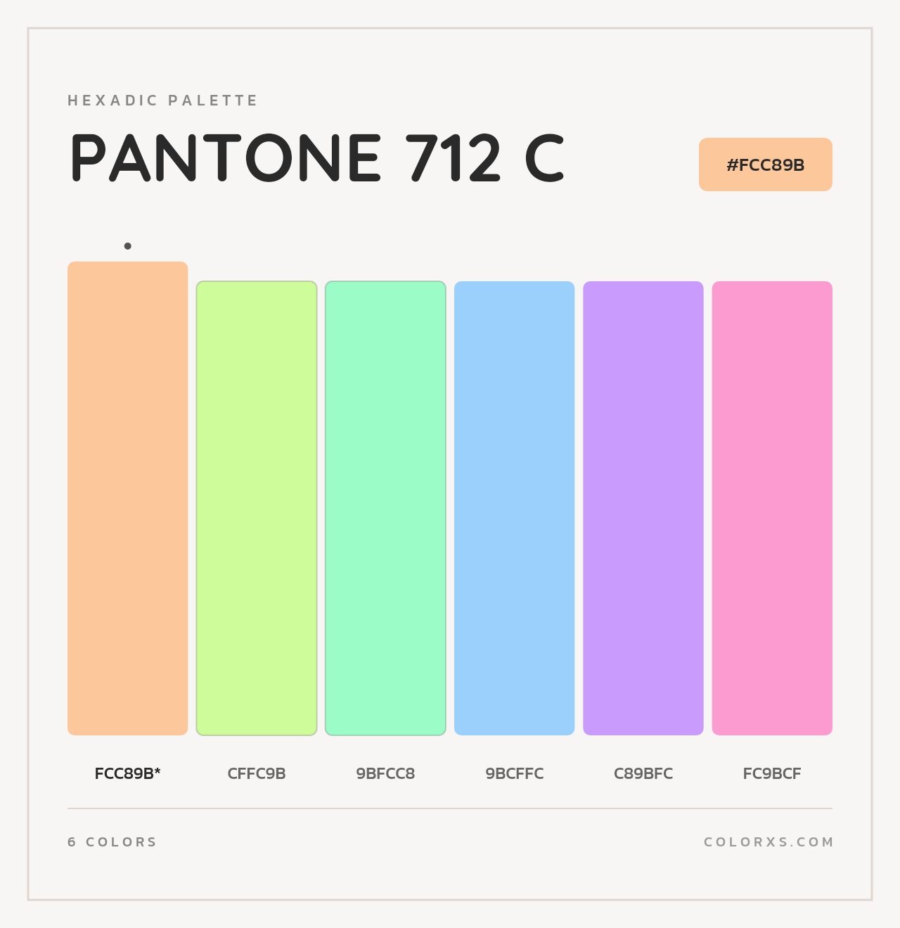 PANTONE 712 C - Hexadic Color Palette