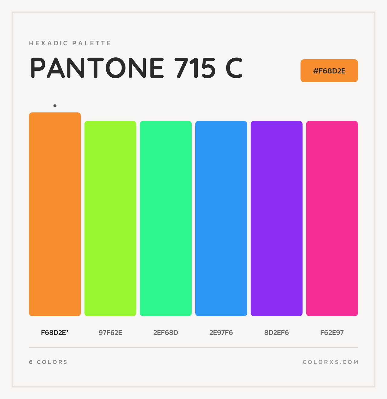PANTONE 715 C - Hexadic Color Palette