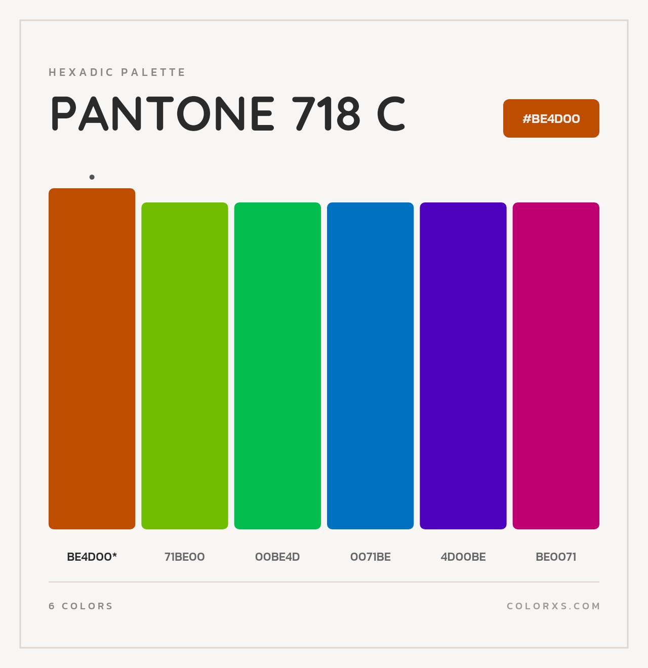 PANTONE 718 C - Hexadic Color Palette