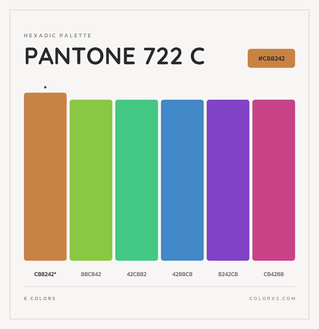PANTONE 722 C - Hexadic Color Palette