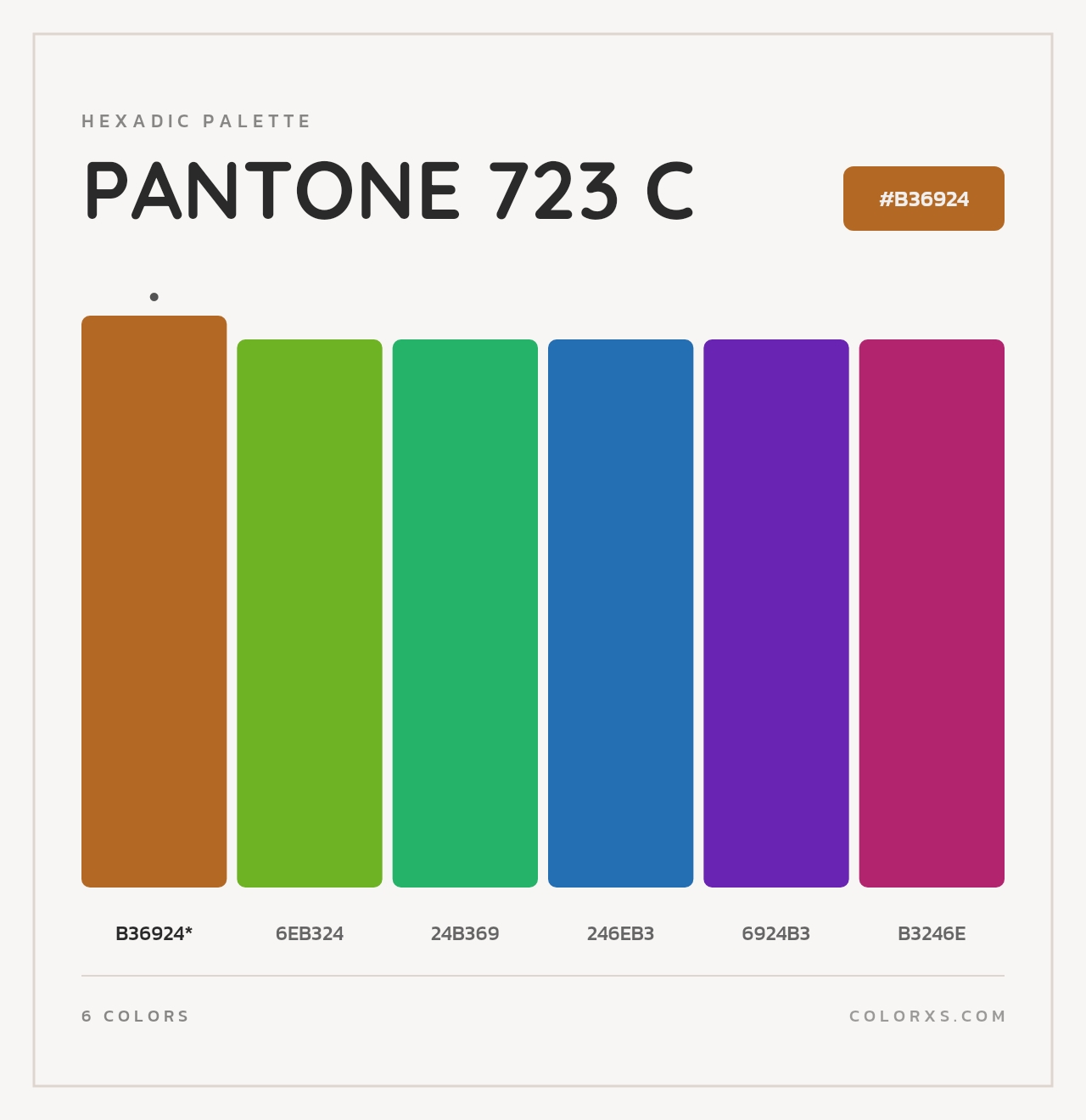 PANTONE 723 C - Hexadic Color Palette