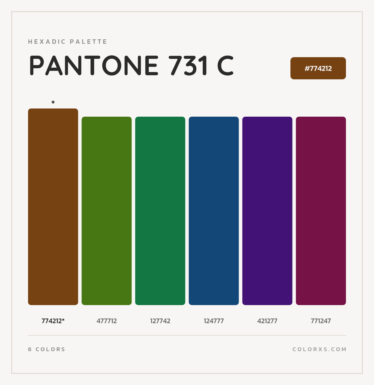 PANTONE 731 C - Hexadic Color Palette