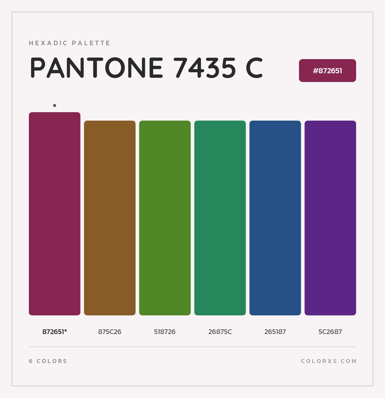 PANTONE 7435 C - Hexadic Color Palette