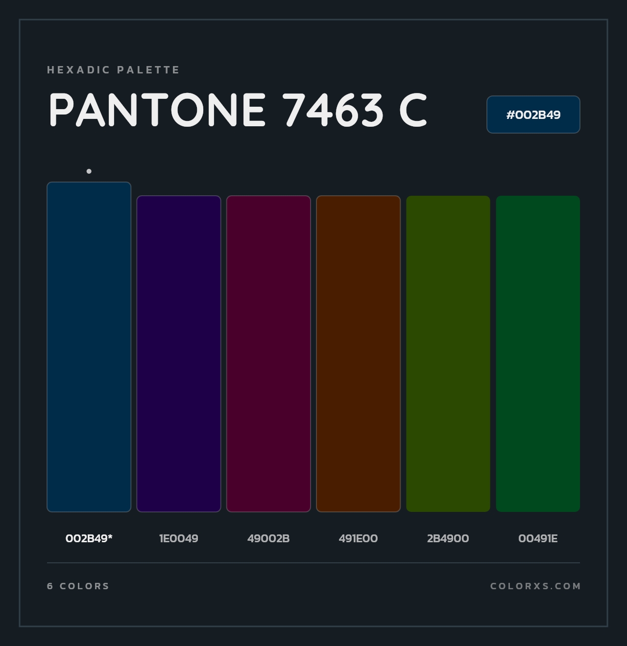 PANTONE 7463 C - Hexadic Color Palette