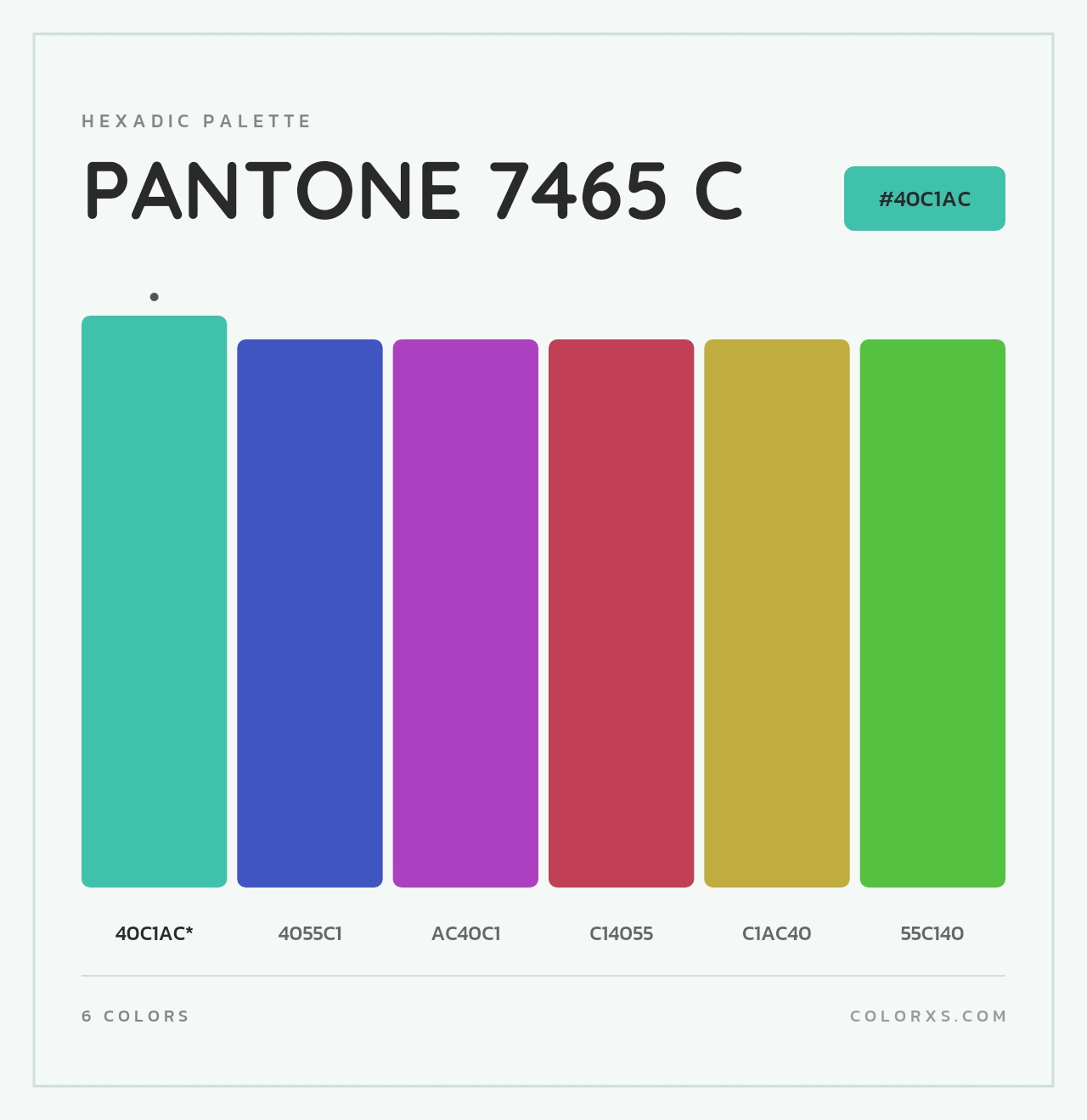 PANTONE 7465 C - Hexadic Color Palette