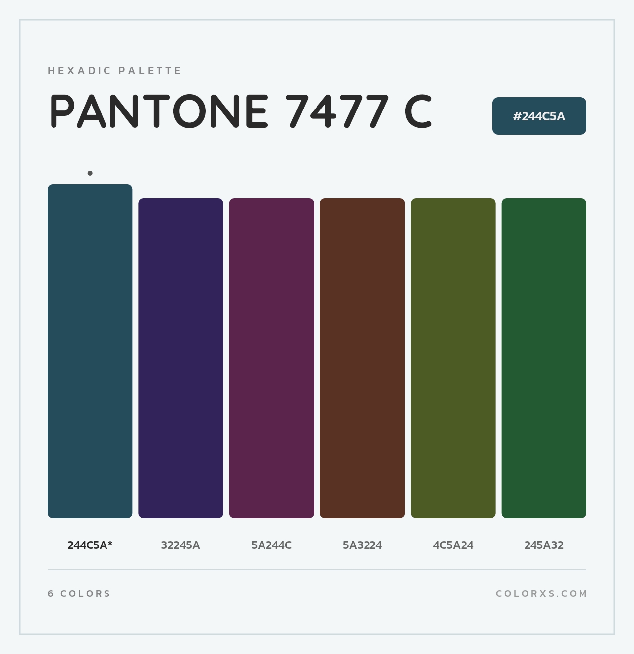 PANTONE 7477 C - Hexadic Color Palette