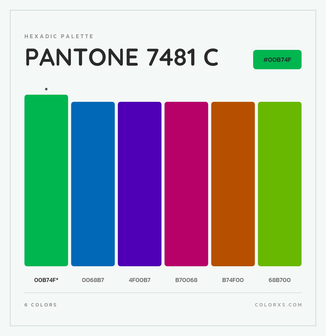 PANTONE 7481 C - Hexadic Color Palette