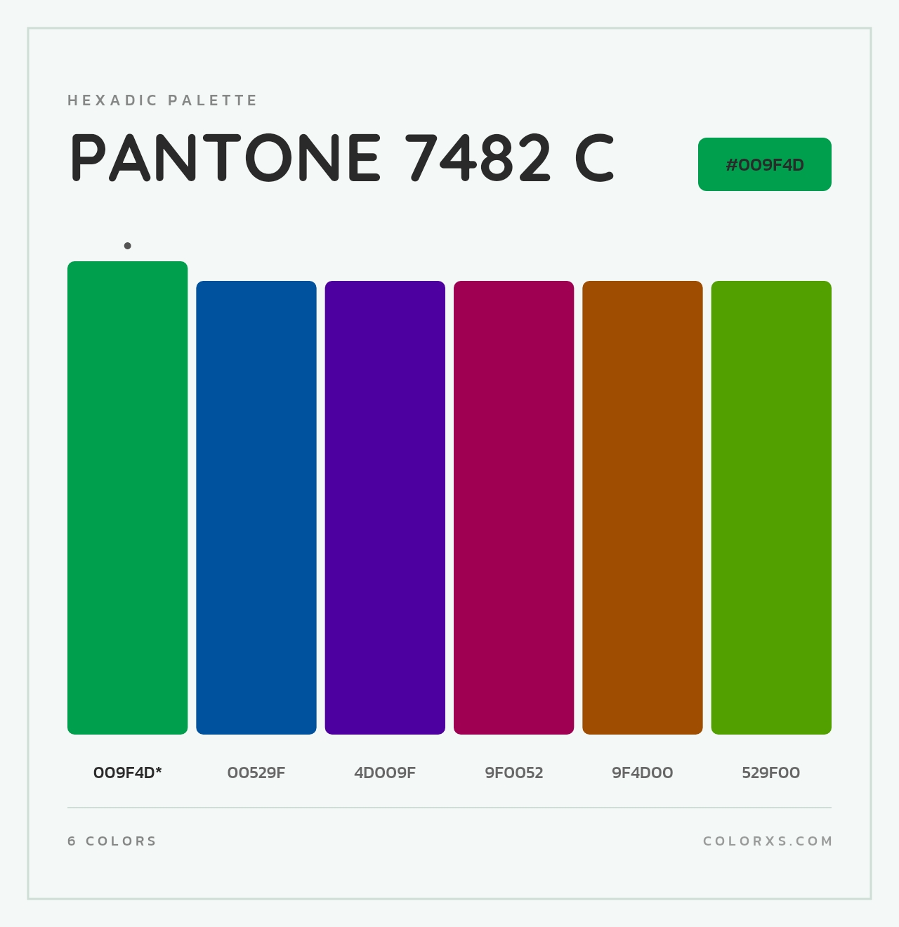 PANTONE 7482 C - Hexadic Color Palette