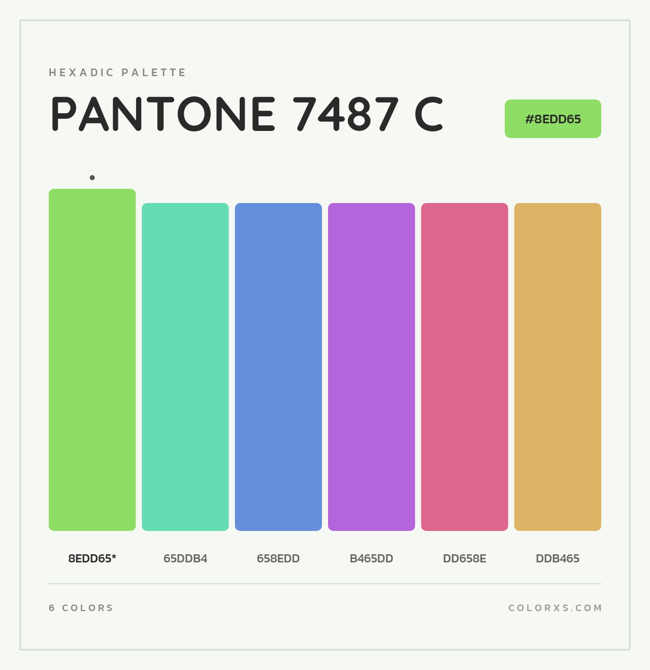 PANTONE 7487 C - Hexadic Color Palette