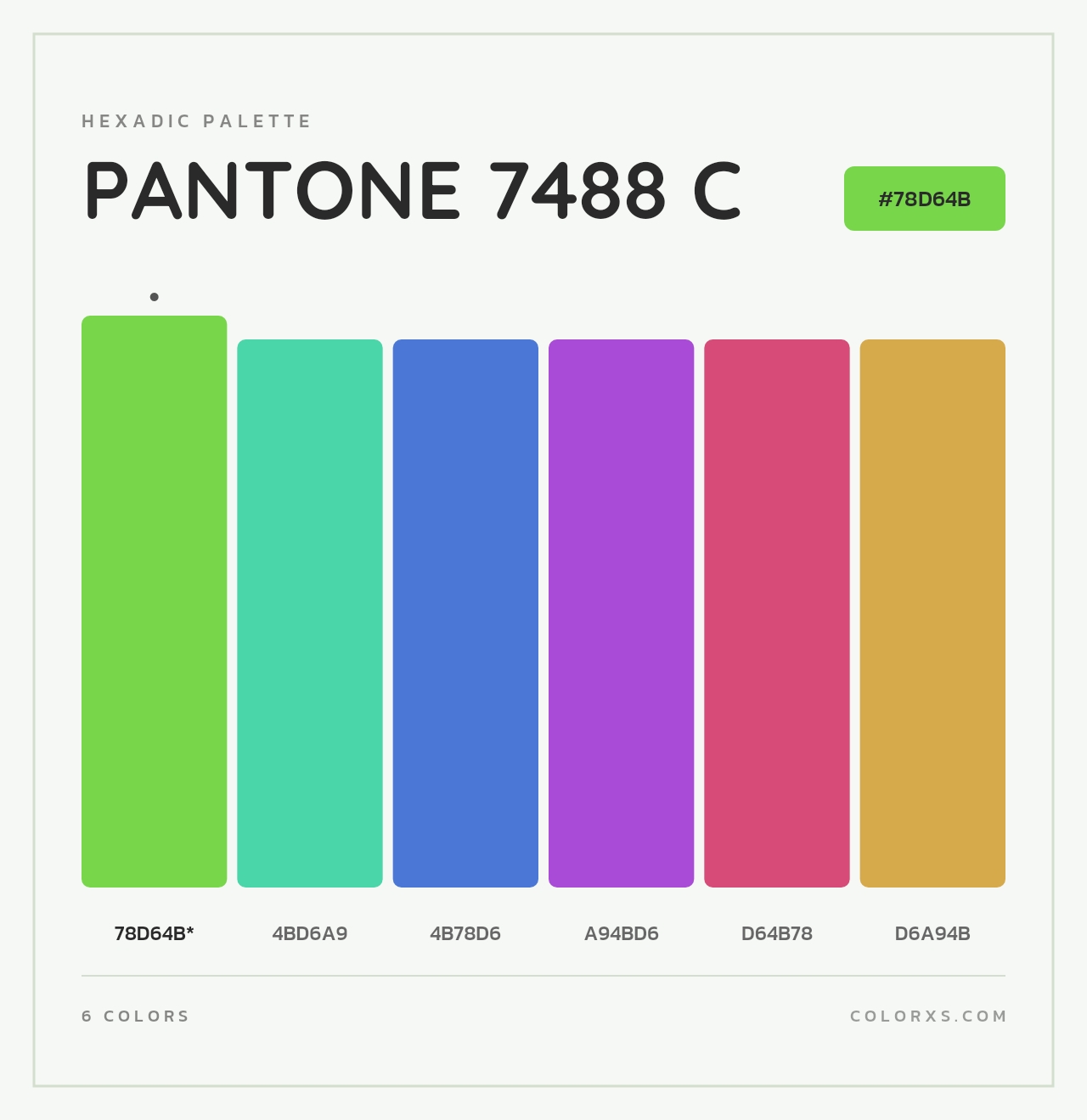 PANTONE 7488 C - Hexadic Color Palette