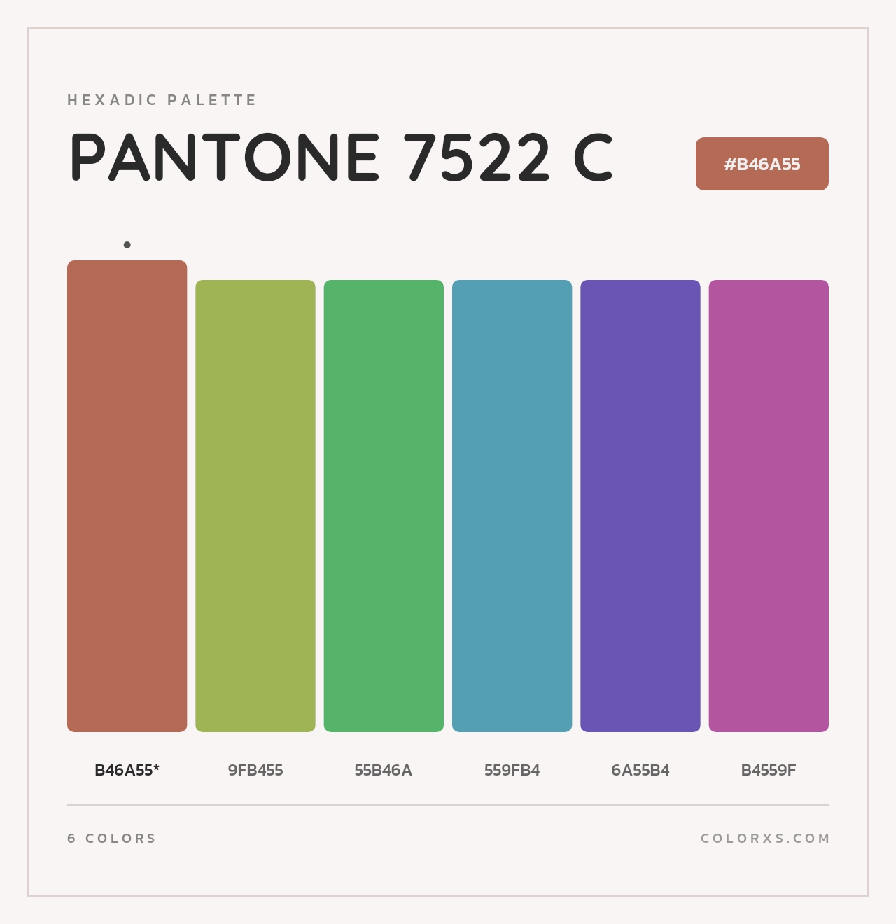 PANTONE 7522 C - Hexadic Color Palette