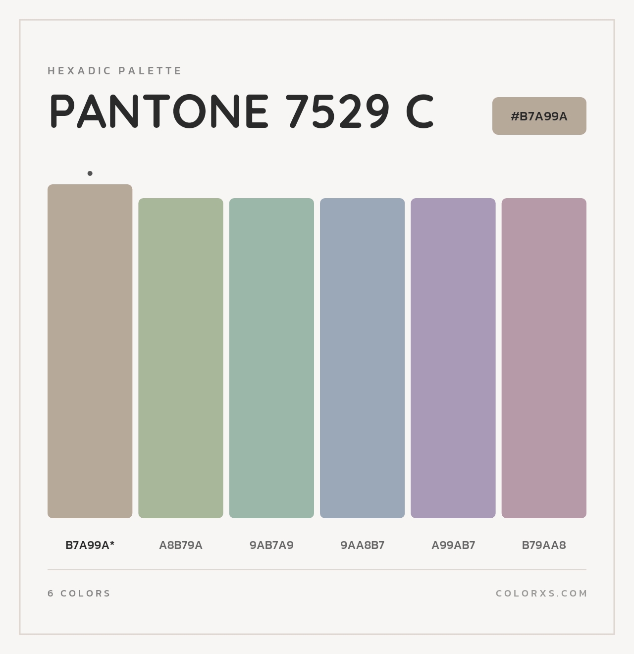PANTONE 7529 C - Hexadic Color Palette
