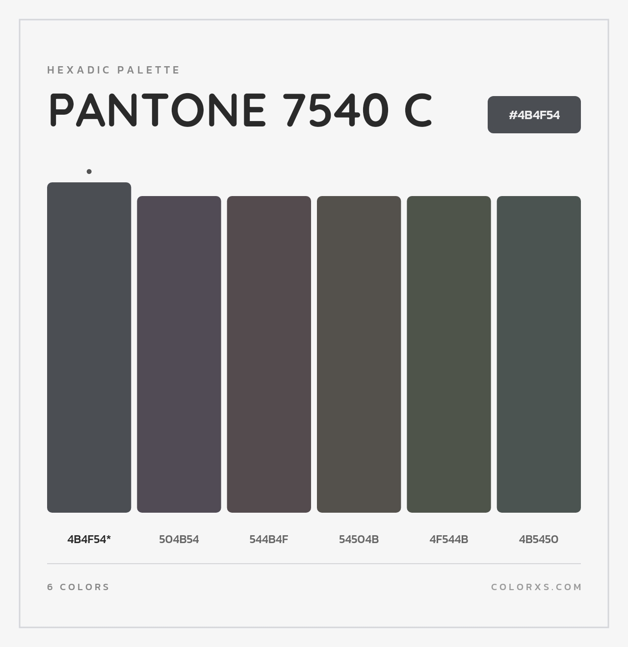 PANTONE 7540 C - Hexadic Color Palette