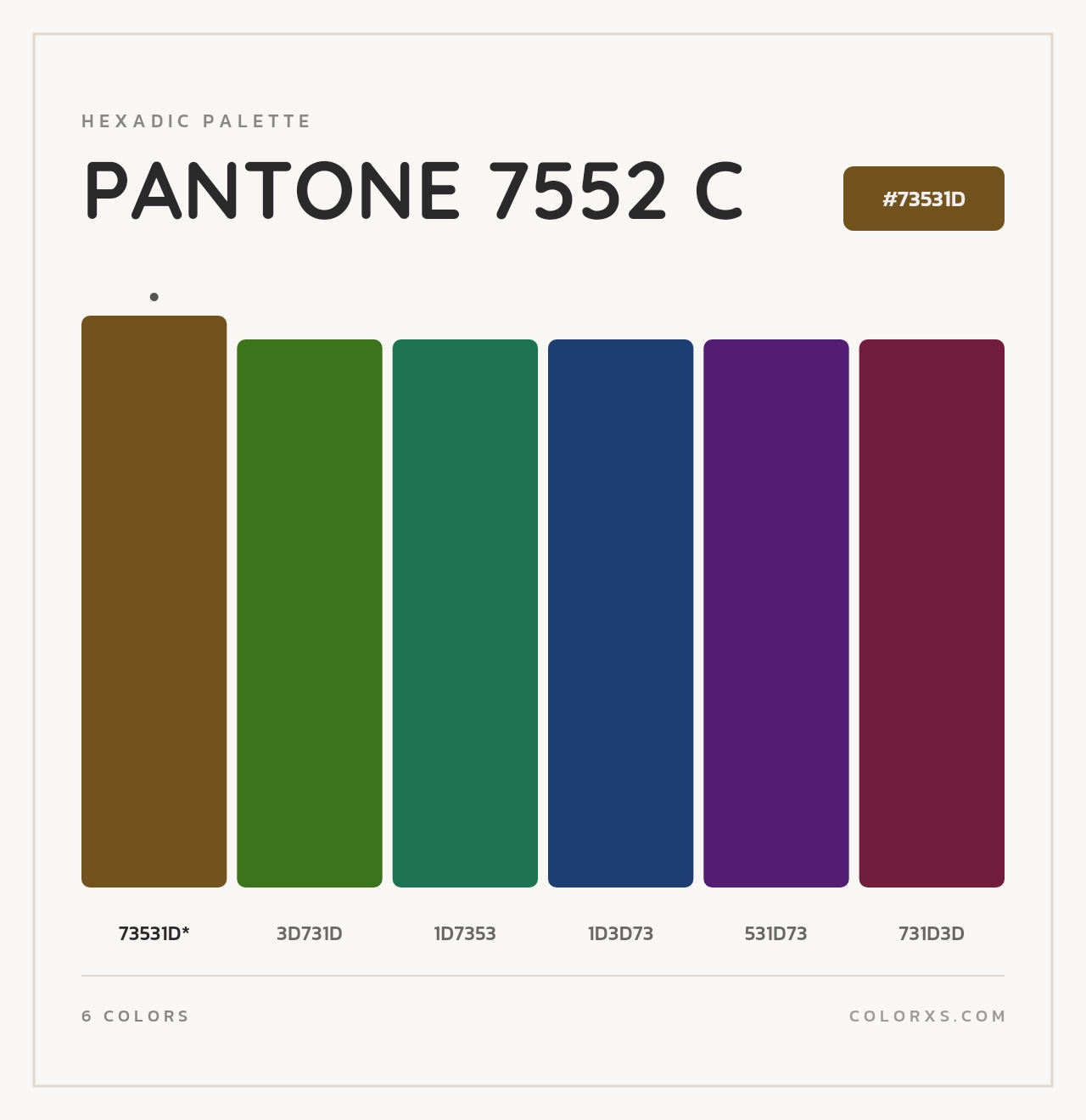 PANTONE 7552 C - Hexadic Color Palette