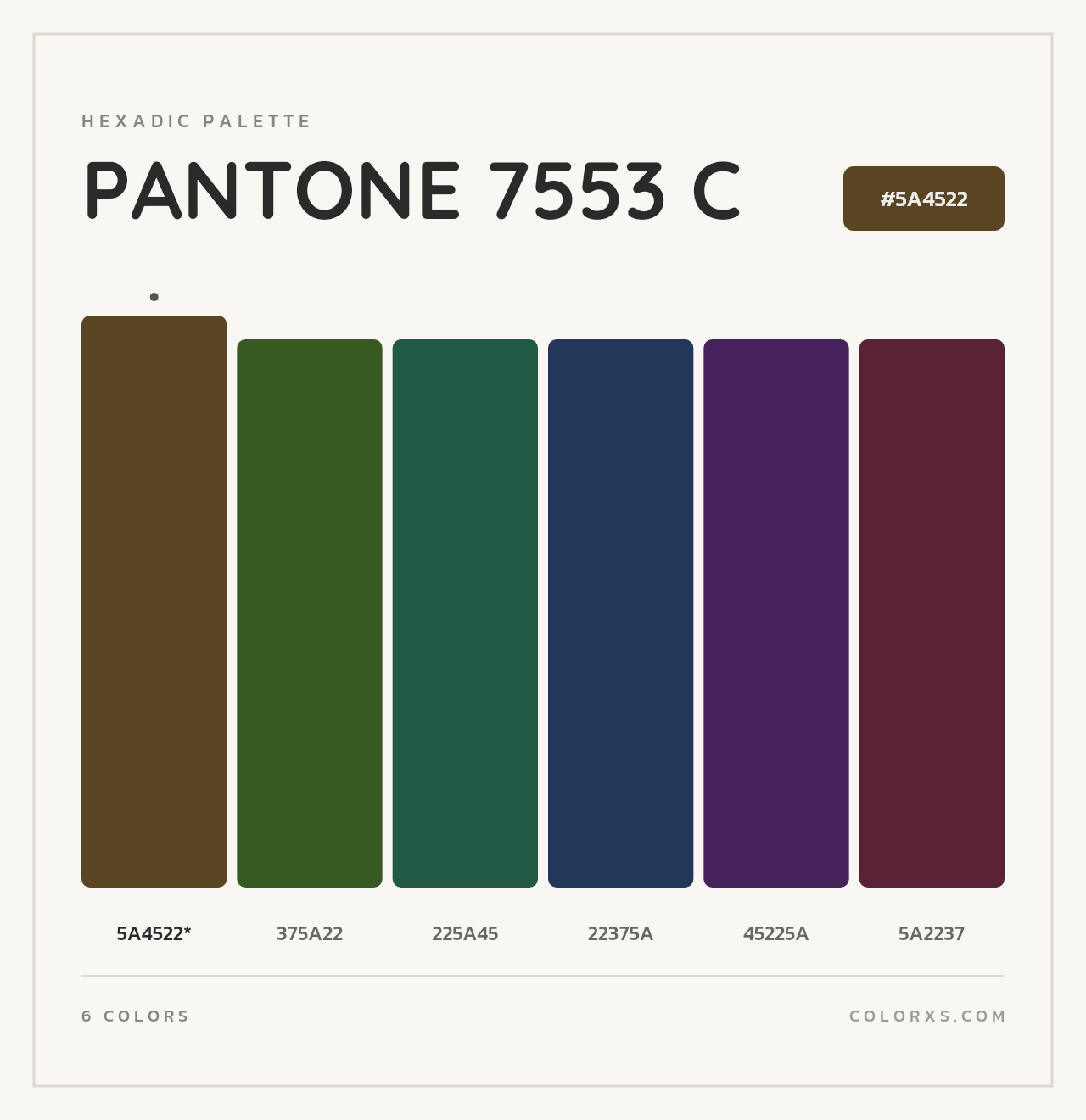 PANTONE 7553 C - Hexadic Color Palette