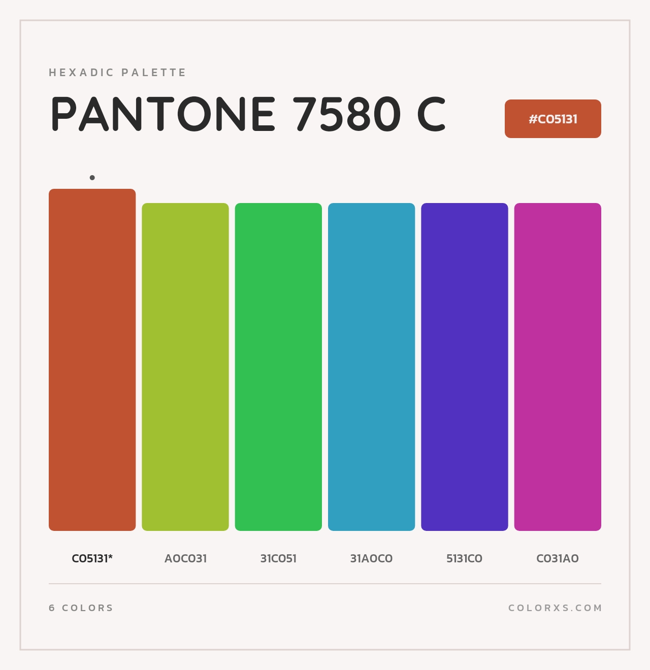 PANTONE 7580 C - Hexadic Color Palette
