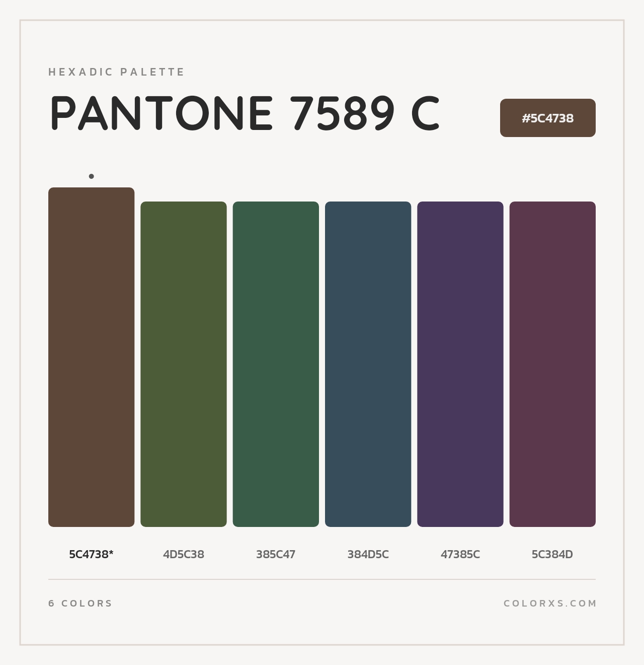 PANTONE 7589 C - Hexadic Color Palette